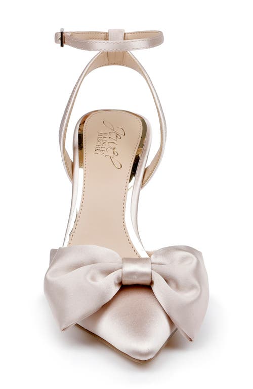 Jewel Badgley Mischka Yanna Pointed Toe Pump In Champagne Satin