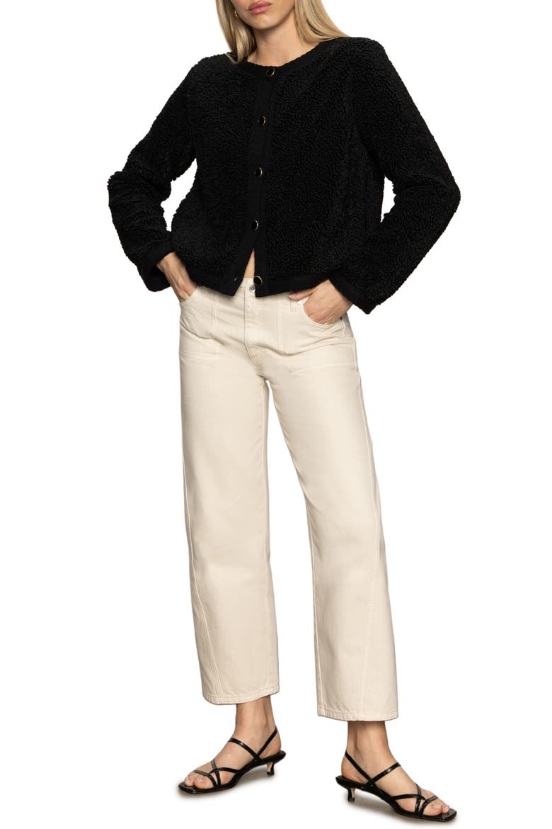 Cozy Textured Cardigan, Alternate, color, BLACK
