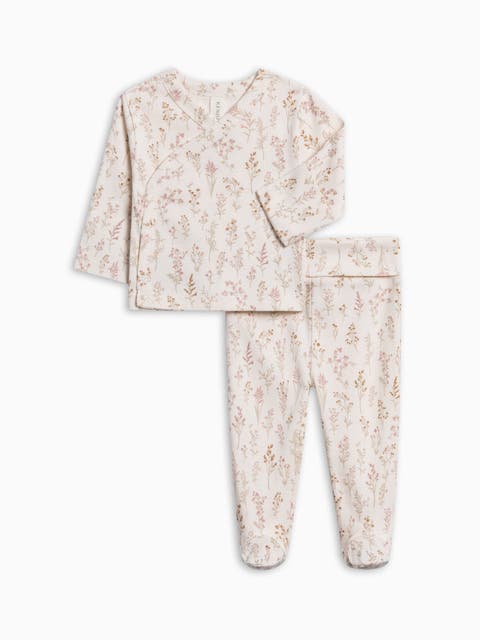 Organic Cotton Riley 2 Piece Wrap Top and Pant Set