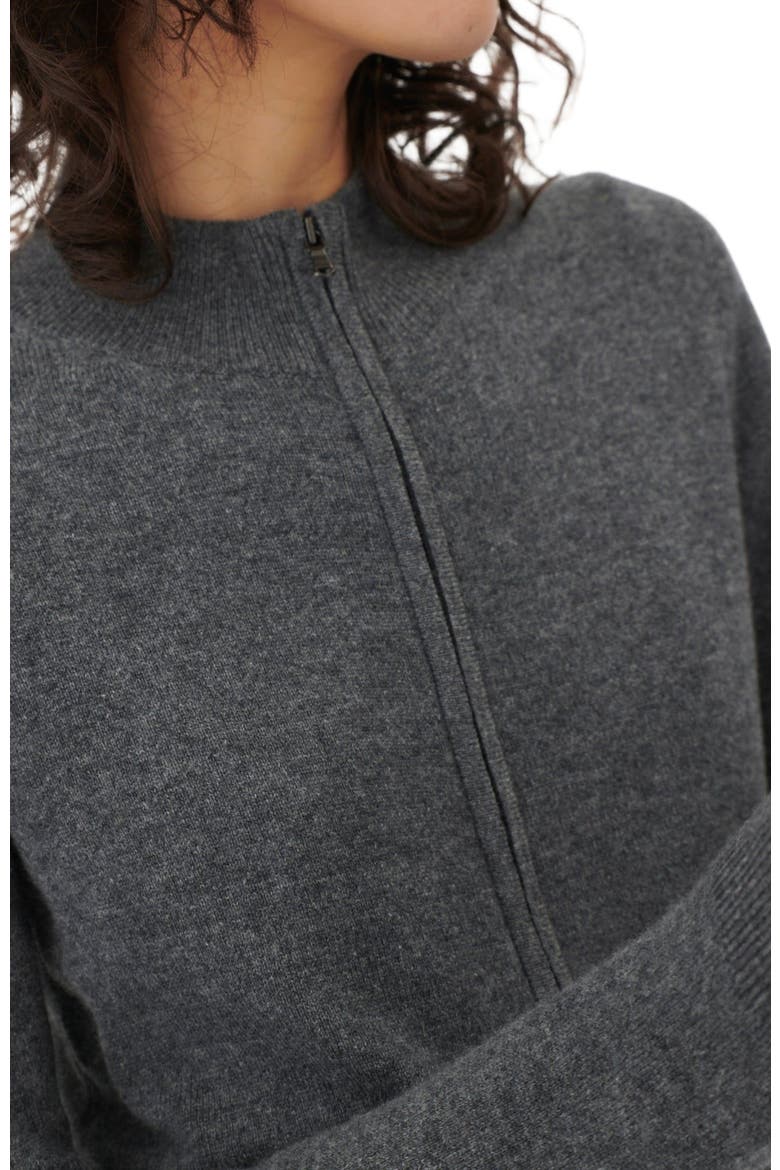 Essential Cashmere Full-Zip Cardigan, Alternate, color, plum kitten