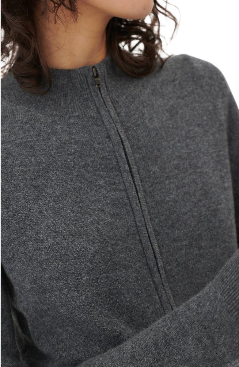 GOBI Mongolian Cashmere Essential Cashmere Full-Zip Cardigan, Alternate, color, Plum Kitten