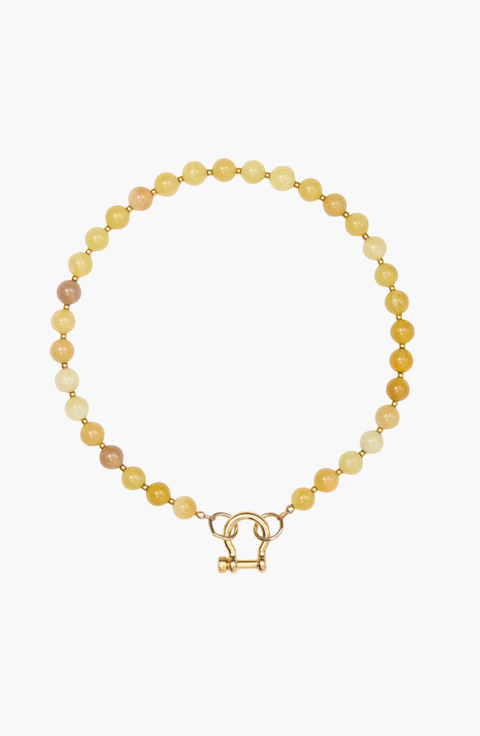 Sonny Smooth Yellow Opal Gold Plated Necklace