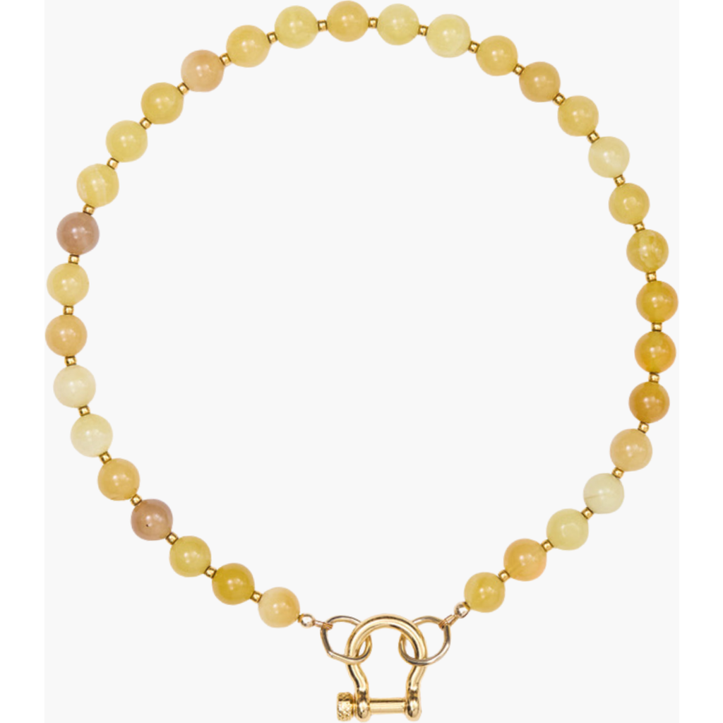 Shop Spicy Dan Sonny Smooth Yellow Opal Gold Plated Necklace