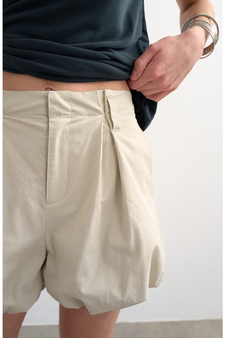 Bubble Hem Shorts, Alternate, color, LIGHT BEIGE