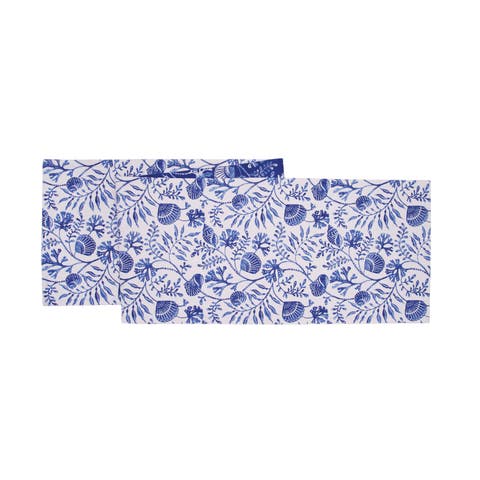 Blue Reef Reversible Tufted Machine Washable Table Runner 14" x 72"