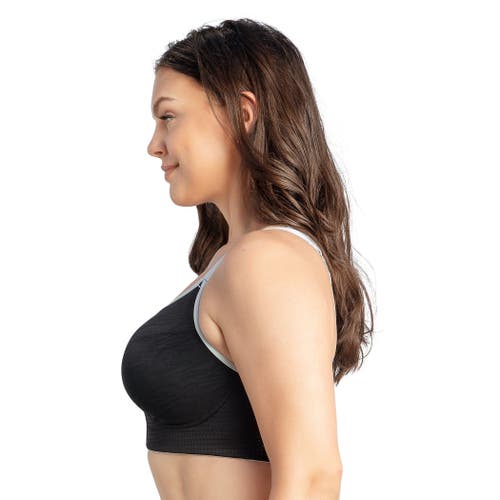 Parfait Wave Wire-free Zip Front Sports Bra In Black