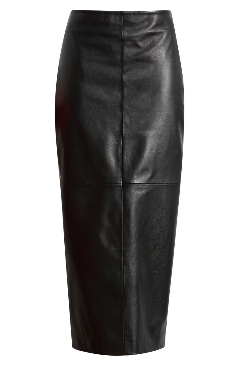 AllSaints Dorina Ruffle High-Low Skirt, Alternate, color, Black