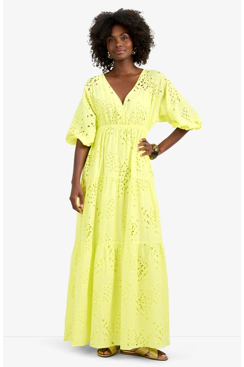 Arco Iris Cotton Eyelet Dress, Alternate, color, Citrus