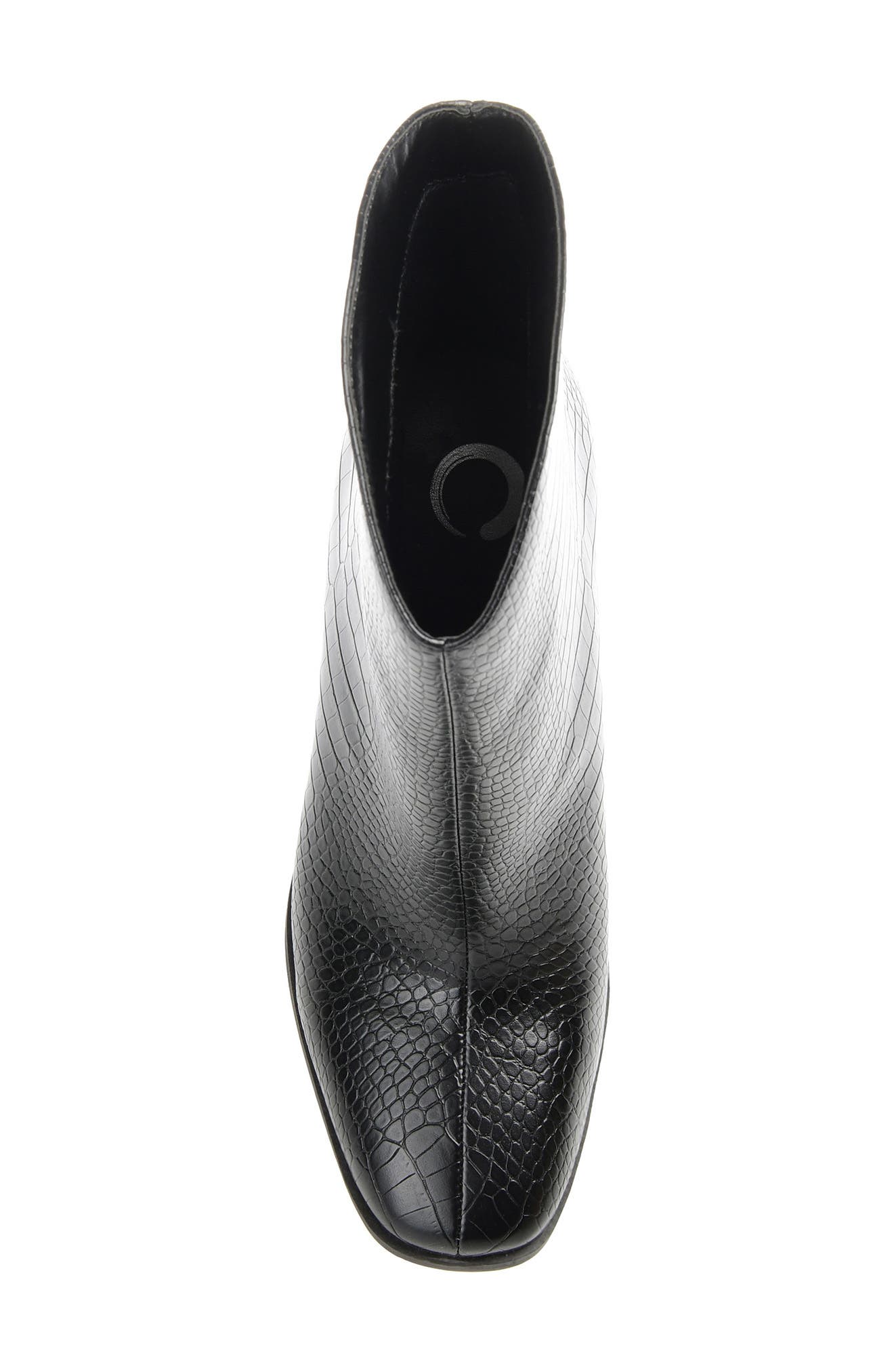 Journee Collection Brekkin Croc Embossed Western Bootie, Alternate, color, Black