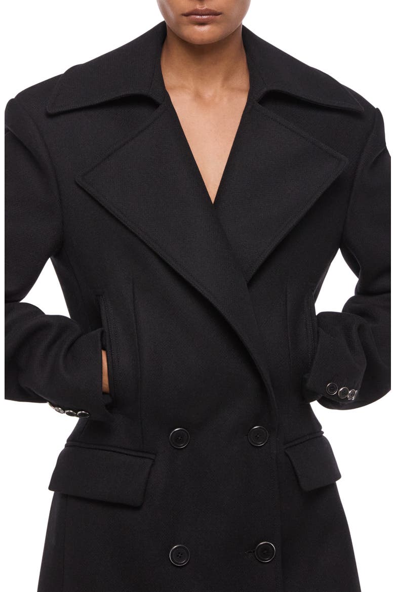 Sculptural Wool Blend Coat, Alternate, color, BLACK