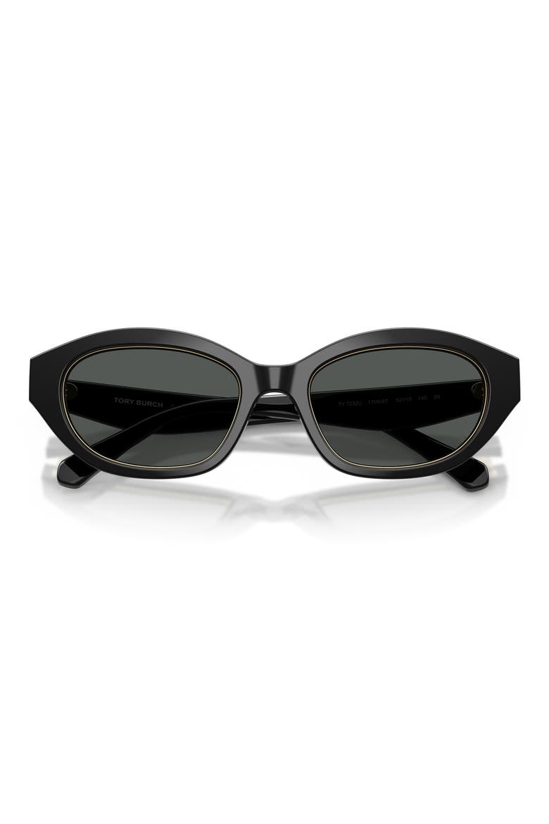 52mm Irregular Sunglasses, Alternate, color, BLACK / DARK GREY
