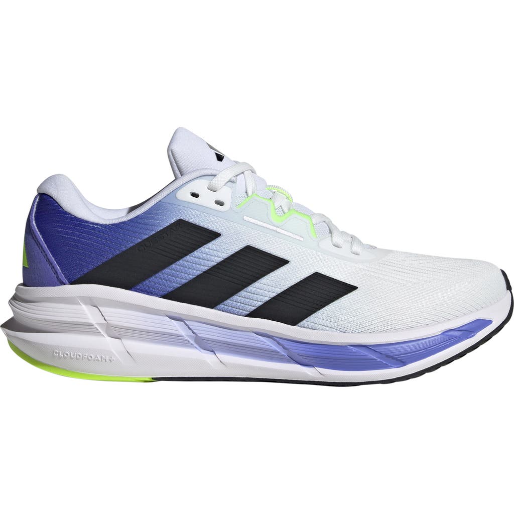 Adidas Originals Adidas Questar 3 Running Shoe In White/black/blue