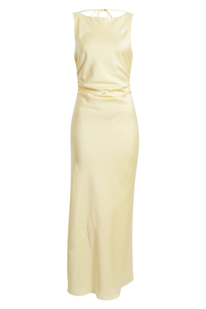 Isadora Open Cowl Back Cocktail Dress, Alternate, color, PALE YELLOW