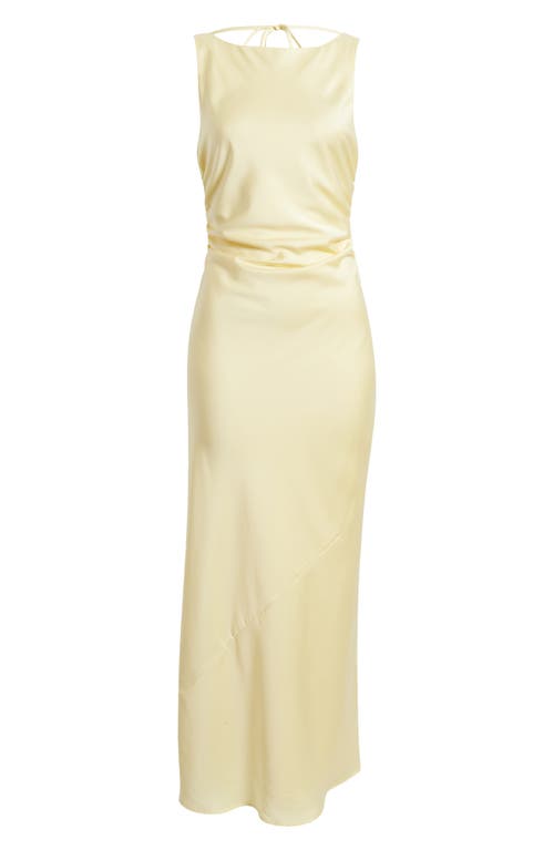 Wayf Isadora Open Cowl Back Cocktail Dress In Pale Yellow
