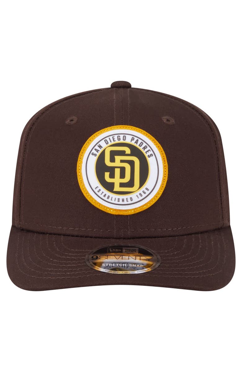 New Era Men's New Era Brown San Diego Padres Circle Patch 9SEVENTY Stretch-Snap Hat, Alternate, color, Brown