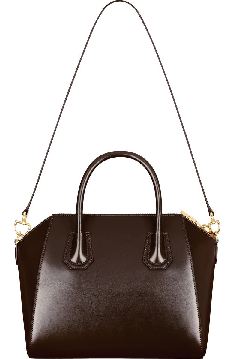 Givenchy Small Antigona Leather Satchel, Alternate, color, Ebony Brown