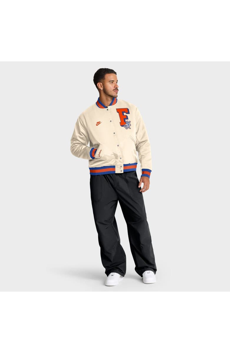 Nike Men's Nike Tan Florida Gators Legacy Full-Snap Bomber Jacket, Alternate, color, Tan