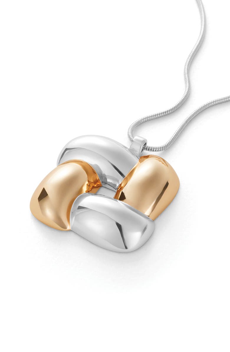 JENNY BIRD Woven Square Pendant Necklace, Alternate, color, Two-Tone