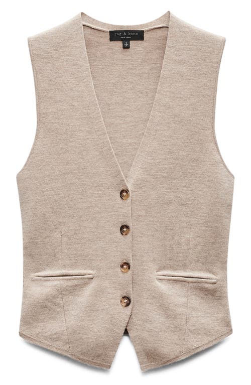Shop Rag & Bone Ella Merino Wool Blend Sweater Vest In Dark Taupe