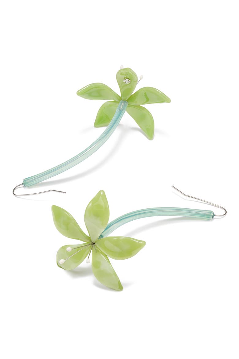 Curiosity Flower Drop Earrings, Alternate, color, MINT