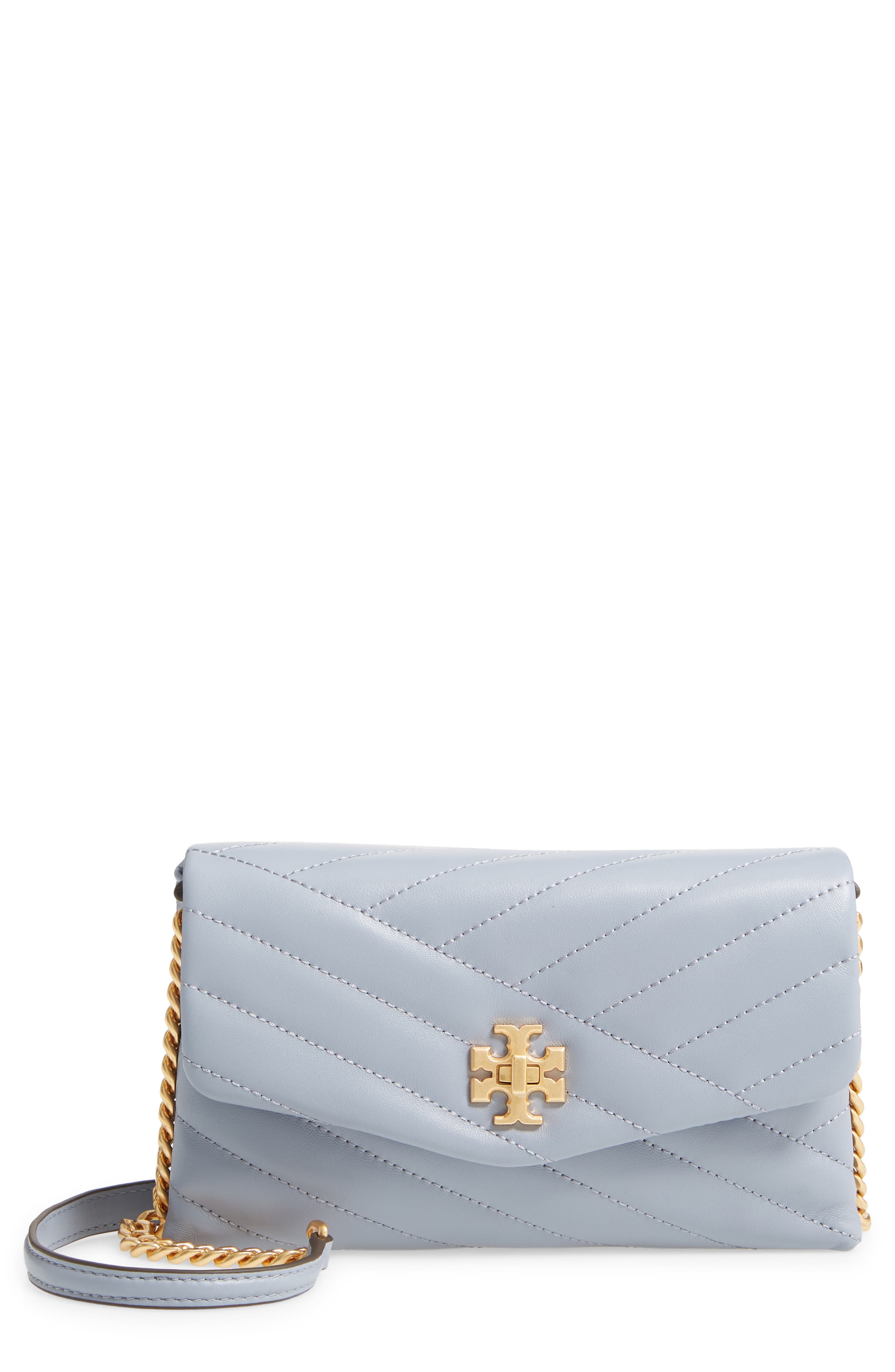 Kira Chevron Crossbody, Main, color, CLOUD BLUE/ ROLLED BRASS