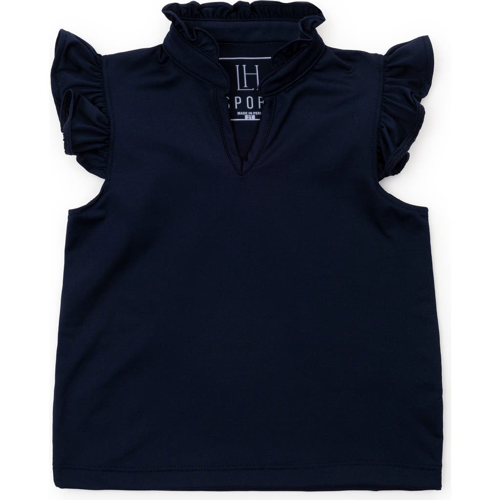 LILA AND HAYES LILA AND HAYES ELLIE GIRLS' SLEEVELESS RUFFLED TOP BY LH SPORT