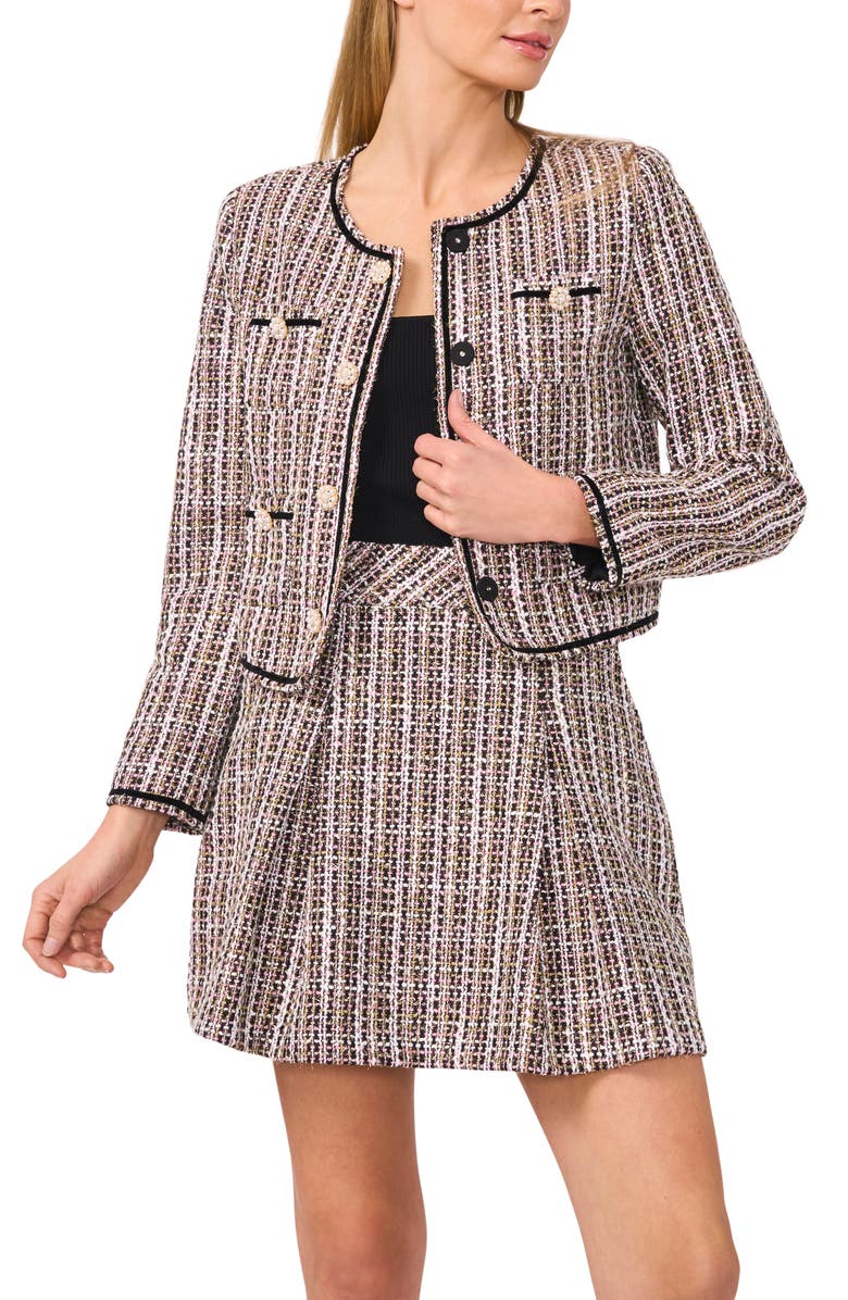 CeCe Patch Pocket Tweed Jacket, Alternate, color,