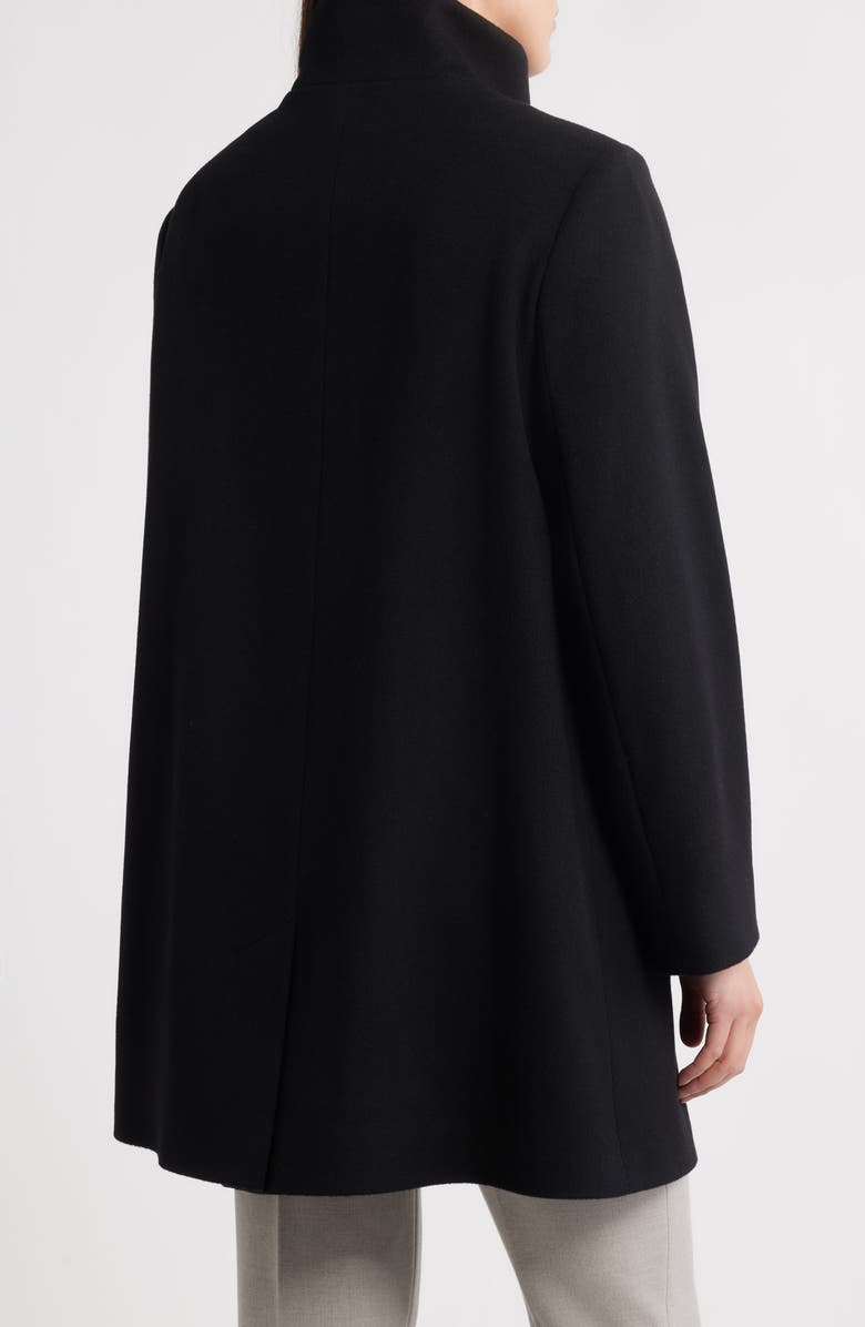 Fleurette Grace Stand Collar Wool Coat, Alternate, color, Black