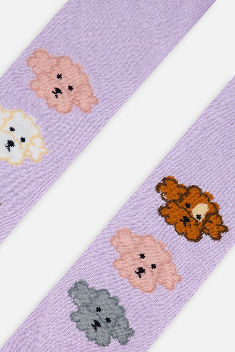Cotton Blend Poodle Leg Tights, Alternate, color, Lavender