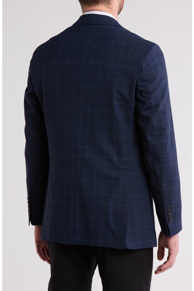 Explorer Collection Windowpane Check Water Repellent Wool Sport Coat, Alternate, color, NAVY CHECK