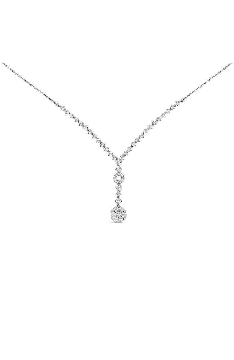 Haus of Brilliance 14K White Gold 6/7 Cttw Diamond Drop and V Necklace -Inches, Main, color, White