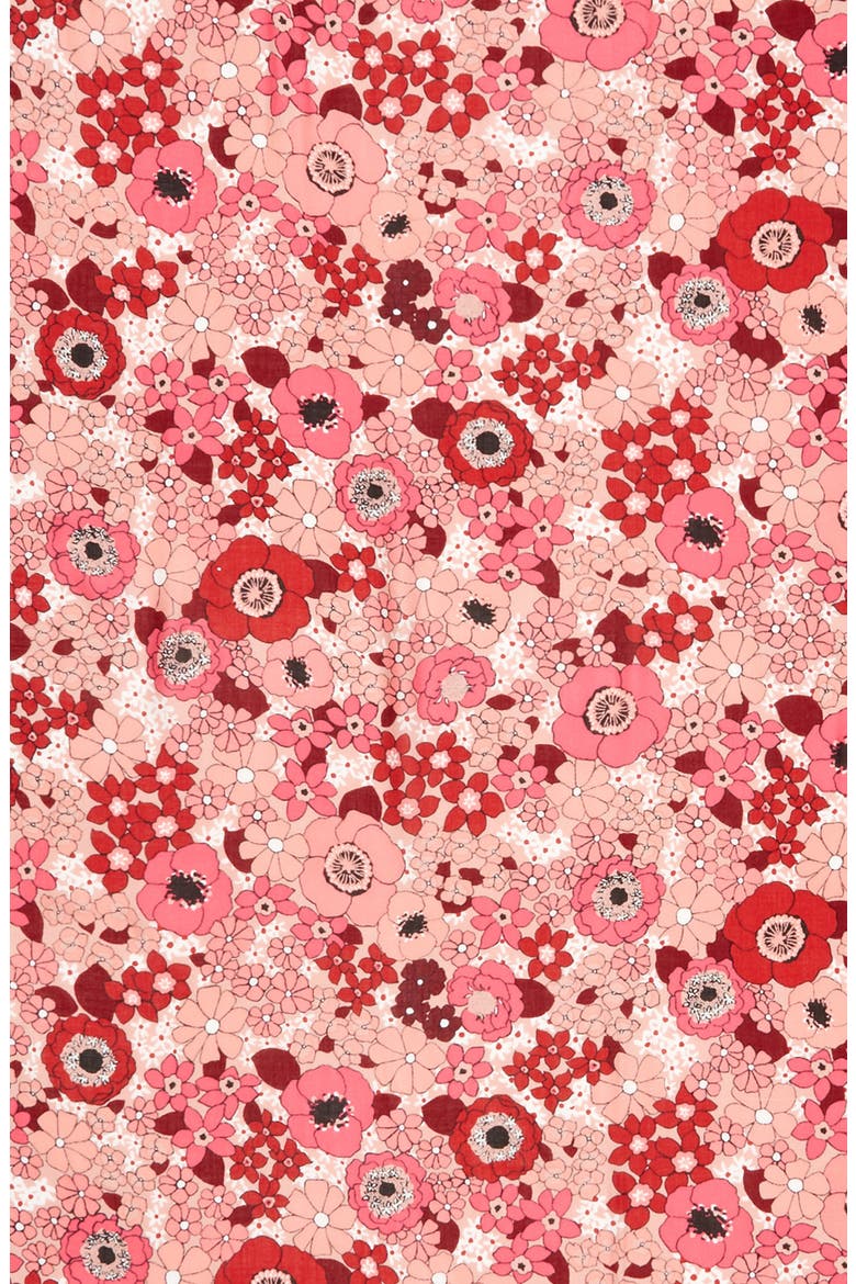 cactus flower oblong scarf, Alternate, color, LINGONBERRY