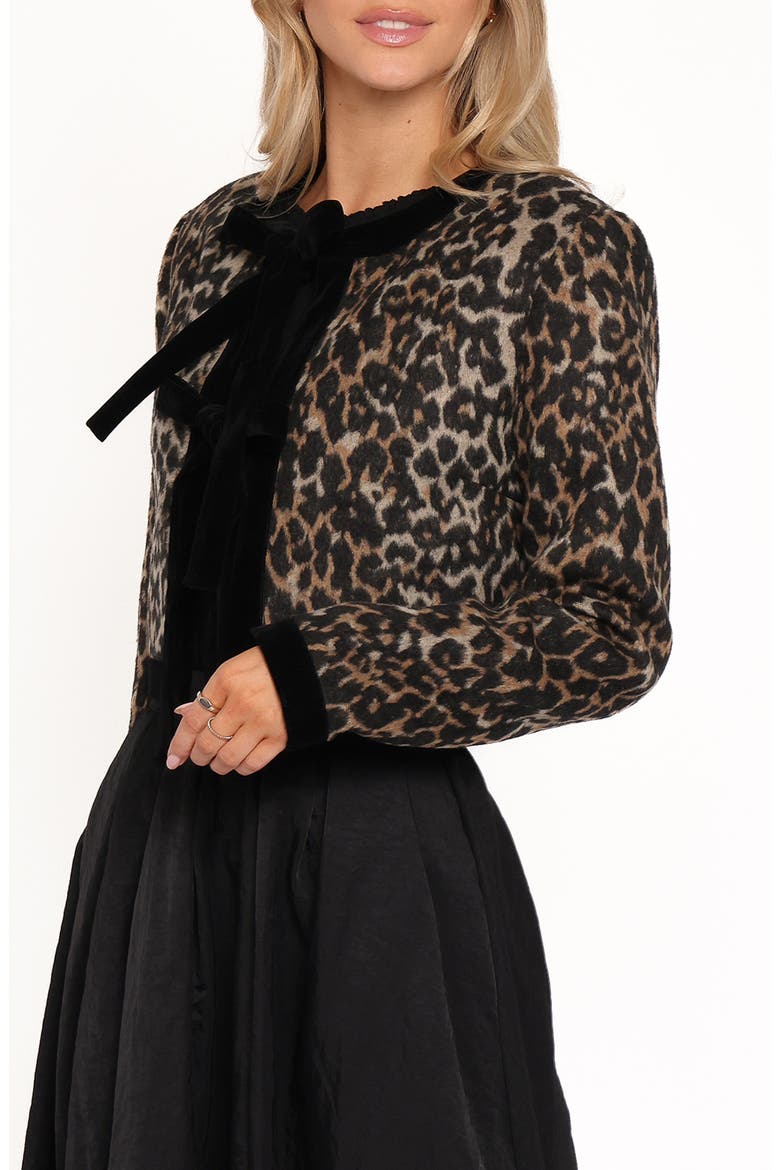 Vanna Leopard Tie-Front Jacket, Alternate, color, LEOPARD