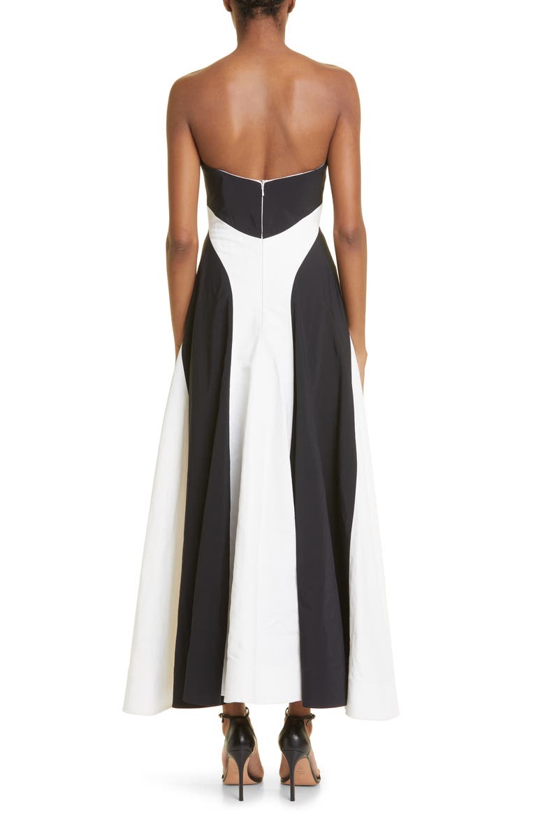 Colorblock Strapless Dress, Alternate, color, BLACK/ IVORY