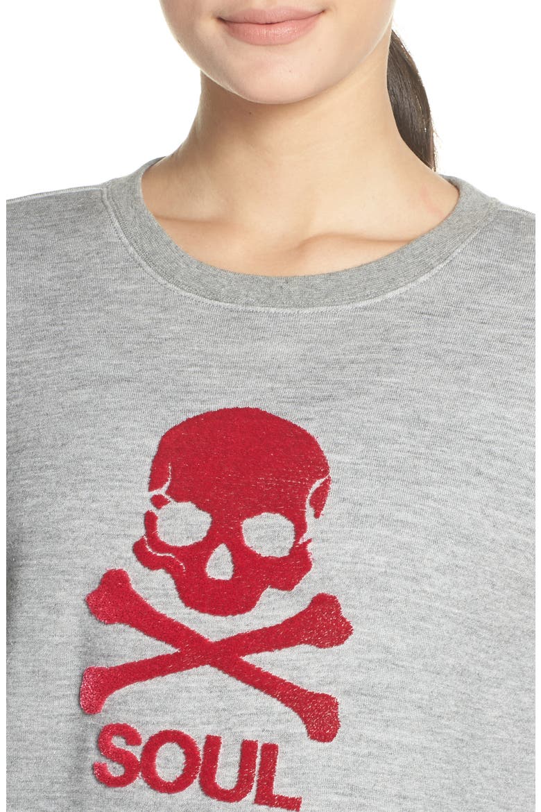 Skull Graphic Sweatshirt, Alternate, color, GREY