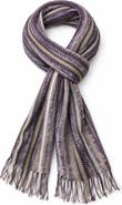 SAACHI Stripe Fringe Trim Scarf