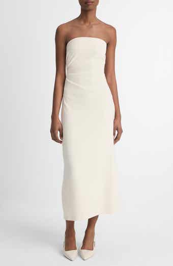 Vince Ruched Strapless Midi Dress