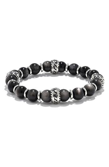 Eye Candy Los Angeles Daniel Stretch Bracelet With Silvertone Spacers In Multi