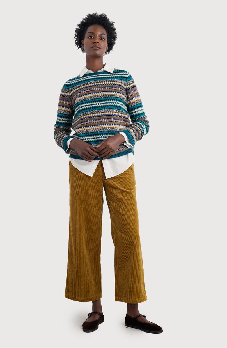 Seasalt Cornwall Asphodel Crop Wide Leg Corduroy Pants, Alternate, color, Marshland