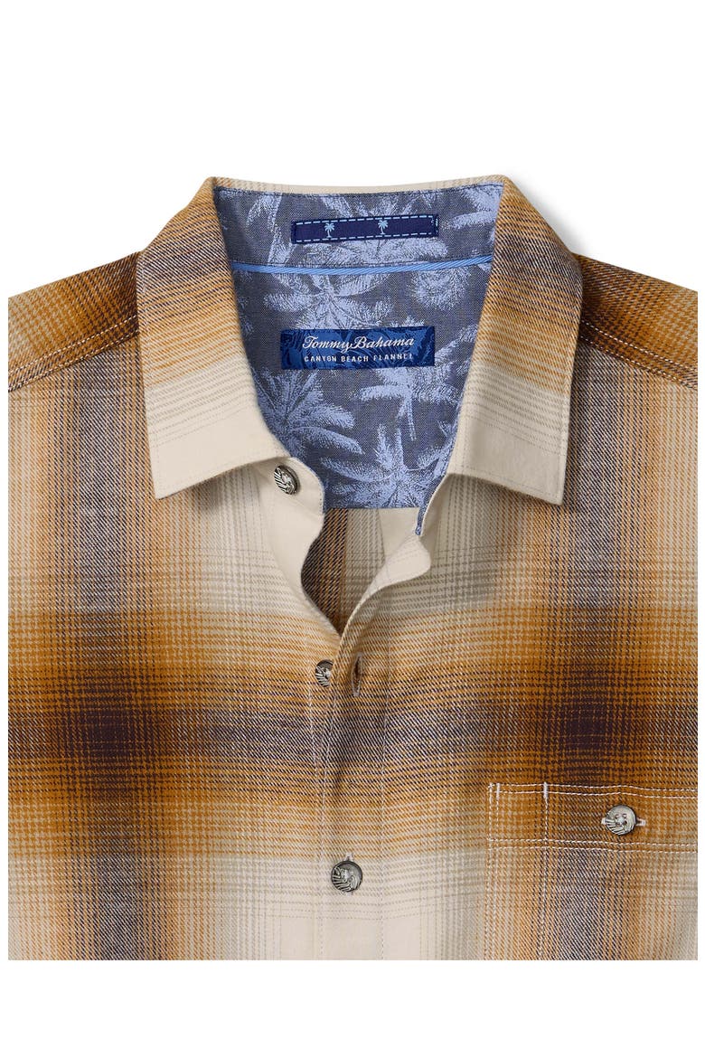 Canyon Beach Orcas Ombré Plaid Cotton Flannel Button-Up Shirt, Alternate, color, TANDORI