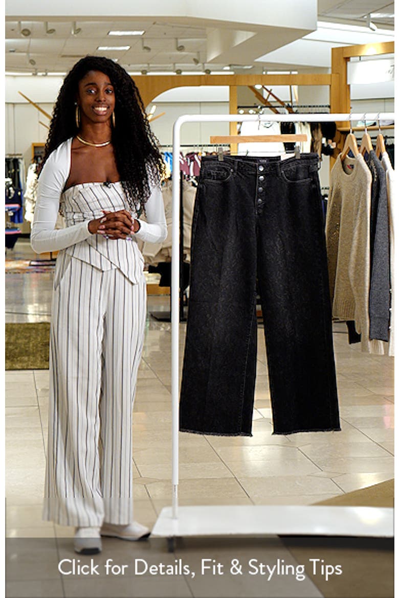 Teresa Floral Print Button Fly Wide Leg Jeans video