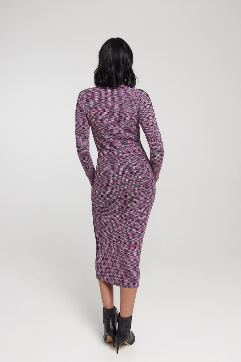 The Space Dye Ribbed Sweater Midi Dress, Alternate, color, WILD BERRY