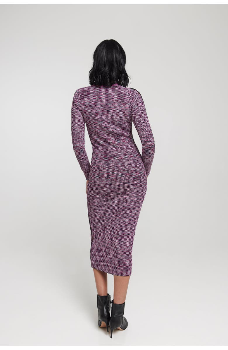 KADA The Space Dye Ribbed Sweater Midi Dress, Alternate, color, Wild Berry