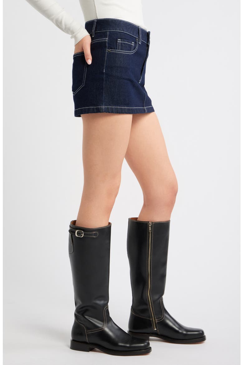 Low Rise Denim Miniskirt, Alternate, color, HIGHLAND WASH