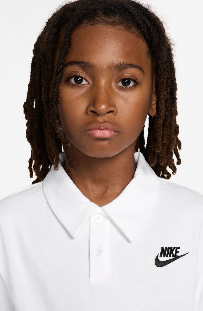 Nike Kids' Sportswear Club Solid Cotton Polo, Alternate, color, White/ Black