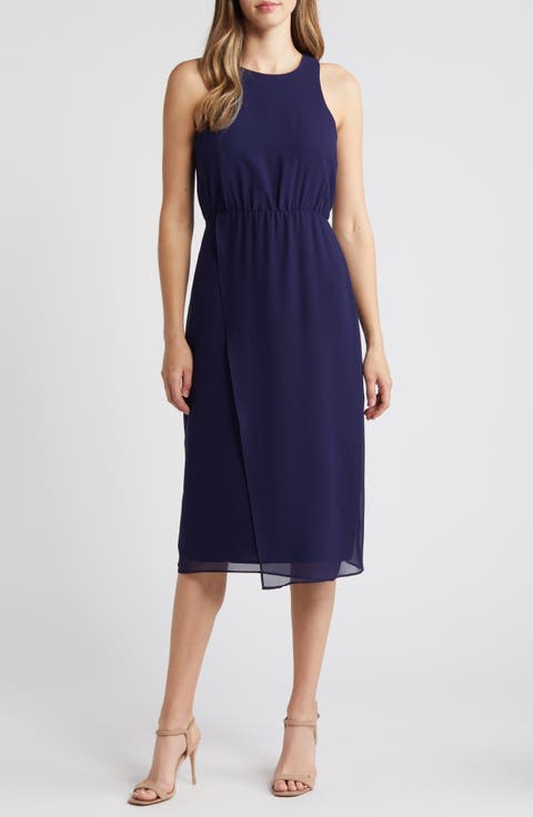 Blouson Bodice Midi Dress