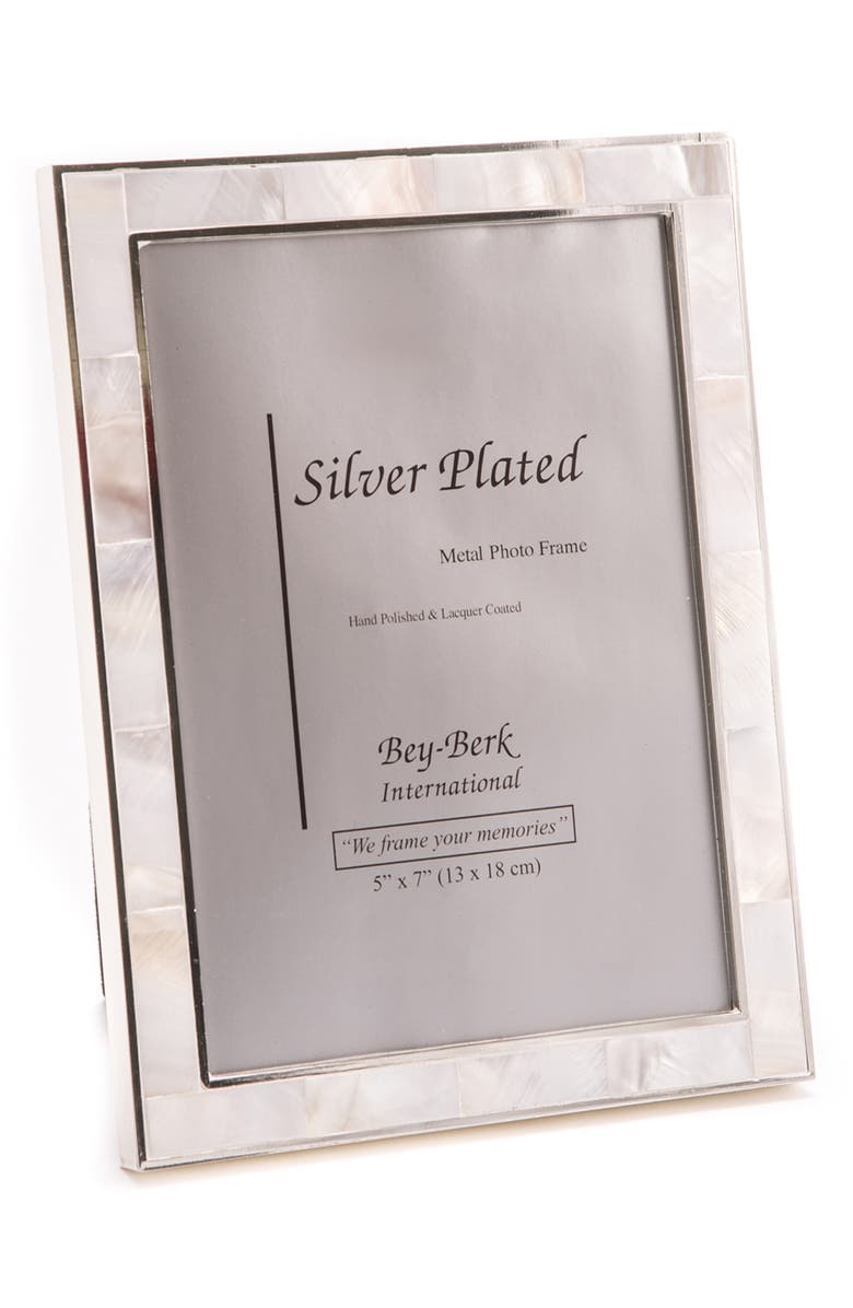 Bey-Berk Ezme Mother-of-Pearl 5 x 7-Inch Picture Frame, Main, color, Multi-Color