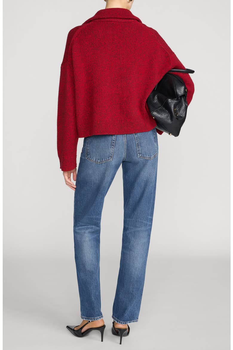 The Half Zip Marled Sweater, Alternate, color, PAPRIKA