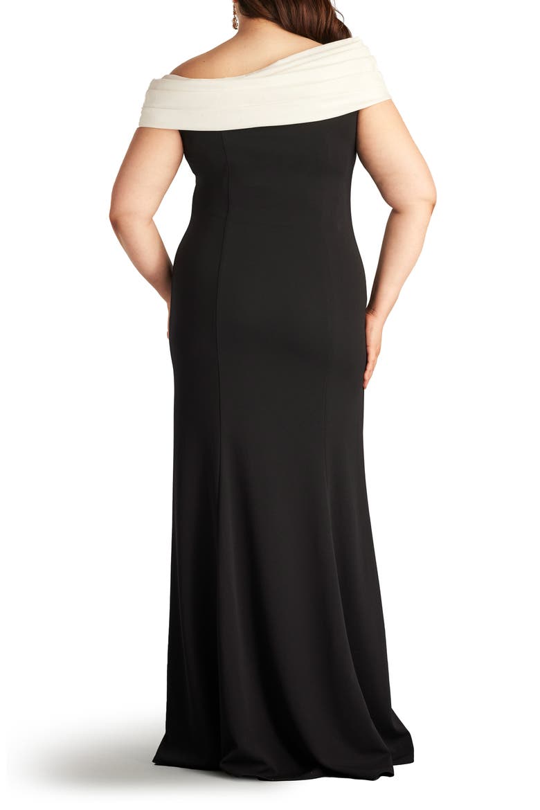 One-Shoulder Taffeta Gown, Alternate, color, IVORY/ BLACK