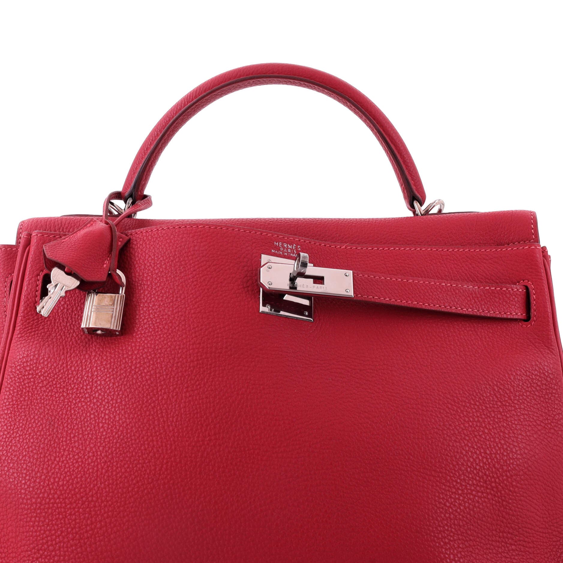 Kelly Handbag Red Togo with Palladium Hardware 32, Alternate, color, Red